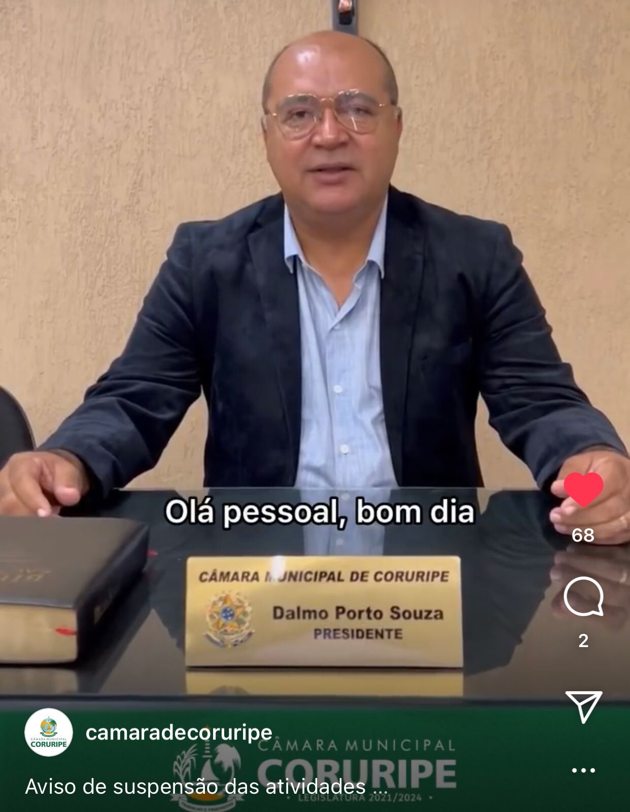 Sessão e Audiência são suspensas em virtude de danos causados pelas chuvas